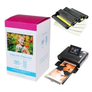 Fits Canon Selphy CP800 CP900 KP-108IN 3115B001 Color Ink Toners 4"x6" Paper Set - Picture 1 of 12