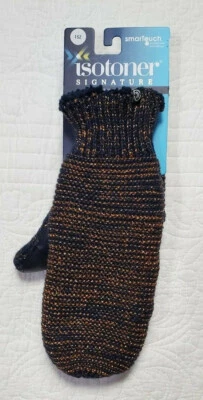 НОВЫЙ ISOTONER ЖЕНЩИН SMARTOUCH PEACOAT ТЕМНО-СИНИЙ МЕТАЛЛИЧЕСКИЙ ЗОЛОТОЙ РУКАВИЦЫ ПЕРЧАТКИ - Изображение 1 из 4