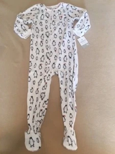 Carters Christmas Penguins Boys/Girls One-Piece Sleeper Pajama - Size 4  - Picture 1 of 3