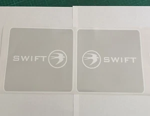 SWIFT CARAVAN MOTORHOME SQUARE HANDED STICKERS X2 HIDE DENTS SCRATCH GREY WHITE - Picture 1 of 9