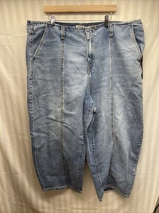 Pantalones de mezclilla para mujer de tiro medio con pierna de barril - Future Collective talla 20 NUEVO - Imagen 1 de 4
