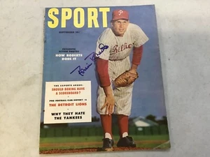 ROBIN ROBERTS PHILLIES AUTOGRAFIADO FIRMADO 1953 REVISTA DEPORTIVA CERTIFICACIÓN JSA - Imagen 1 de 12