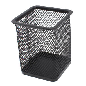 student office stationery metal mesh pencil holder black container