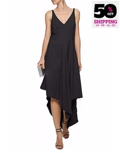 RRP€2990 ZAC POSEN Asymmetric Dress US10 M Low Back Sleeveless Made in USA - Picture 1 of 7