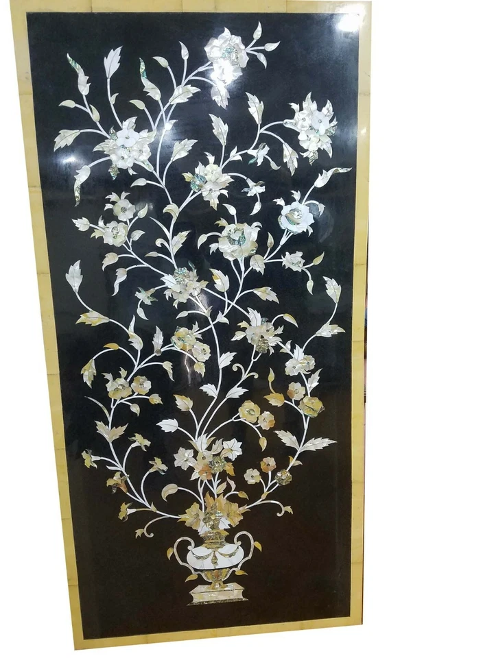 48" x 24" Marble coffee Table Top Pietra dura marquetry Inlay handmade - Image 1 of 1