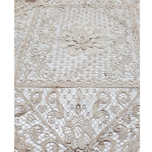 French Country Coffee Lace Doily Table Topper 80x80cm - Picture 1 of 1