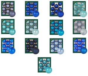 Krebs Glas Lauscha Blaue Kugeln im 8er Set - Christbaumschmuck aus Glas - Bild 1 von 14