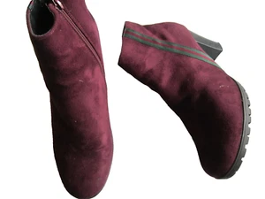 trendige Stiefeletten bordeaux rot Blockabsatz 8 cm Reißverschluss 41 - Bild 1 von 1