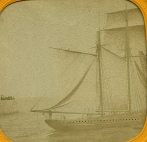 Frankreich Le Havre Hafen Schiff Segelboot altes Stereo Tissue Foto 1865 - Bild 1 von 4