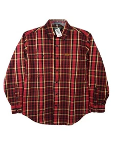 Vtg Boys POLO by Ralph Lauren Thick Plaid Shirt Red Black long sleeve - Picture 1 of 6