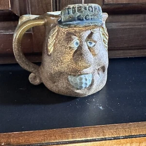 Vintage Studio Art Pottery GOLF Ball Ugly Face Mug Cup Tee Off Signed - Picture 1 of 7