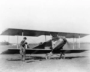 Charles Lindbergh Tests Bells Airplane Vintage 1920s Reprint 8x10 Old Photo - Picture 1 of 1