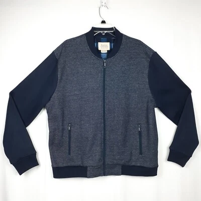 Boston Traders Mens Bomber Jacket XXL Fleece Lined Dark Blue Full Zip Pockets - Image 1 of 4