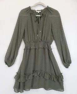 Abito corto Skies Are blu stanco con volant manica contadina smocked donna XS oliva - Foto 1 di 12