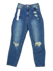 Tinseltown 28Wx26L Distressed Loose Fit High Rise Mom Denim Jeans NWT Fleetwood - Bild 1 von 2
