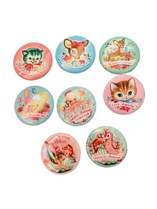 Konvolut 8 verschiedene Retro-a-go-go SUGARLAND Button Pins. Fiona Hewitt! Letztes Set** - Bild 1 von 3