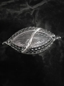 Vintage Fostoria American 2 Abschnitt Relish Schale mit Laschen Griffe 12" - Bild 1 von 7