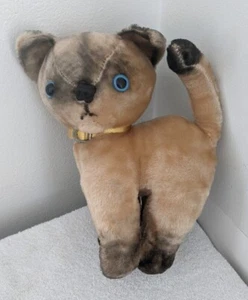 Vintage Knickerbocker Siamese Cat Blue Eye Plush KT Pets Stuffed Toy 10" Japan - Picture 1 of 9