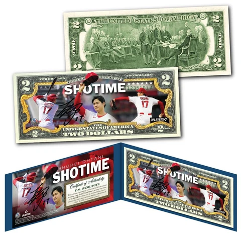 SHOHEI OHTANI * Shotime * Officially Licensed Genuine Legal Tender U.S. $2 Bill Cover