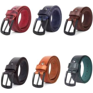 Echt Leder Gürtel 4cm Herren Damen Ledergürtel für Jeans, Anzug Schwarz Kürzbar - Bild 1 von 28