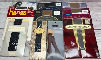 Lote de 10 pantimedias vintage mayormente talla pequeña A y pequeñas marcas mixtas alta transparente Foto 1 de 4