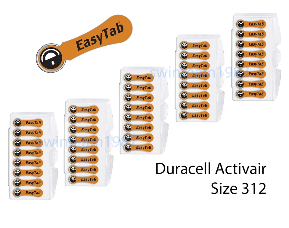 40 Duracell ***Activair*** hearing aid batteries 312, size p312 NEW Expire 2028 - Image 1 of 1