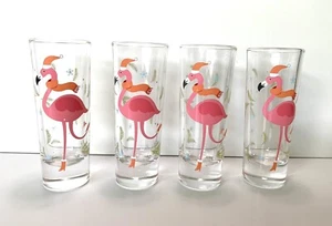 "4 vasos de chupito de flamenco doble tiro de 4"" de alto" - Imagen 1 de 1