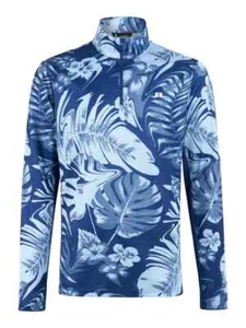 J Lindeberg Mens Emanuel Print Mid Layer GMJS07417 O470 Hibiscus Blue S M XXL - Picture 1 of 12