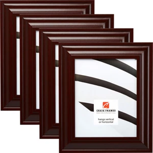 Craig Frames Contemporary Upscale, 2" Dark Mahogany Red Picture Frame 4-Pack - Picture 1 of 10