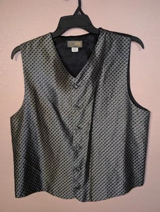 Steven Land Vest Black & silver diamonds Size Large - Picture 1 of 7