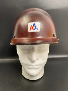 Vintage American Airlines Skullgard MSA braun Fiberglas Schutzhut Größe Medium - Bild 1 von 16