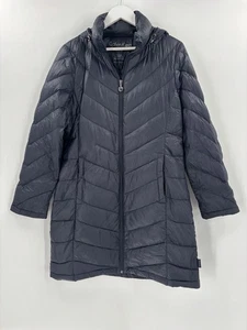 Abrigo acolchado Calvin Klein para mujer azul medio empaquetable ligero plumón cremallera completa - Imagen 1 de 22