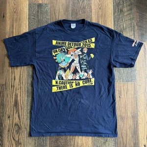 Anime Detour 2015 T-Shirt XL Gildan Caution Tape Graphic MN Convention Tee - Picture 1 of 6