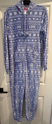 Hooded One-Piece Union Suit Fleece Pajamas, Size S, SO Intminates Brand, EUC - Image 1 of 4