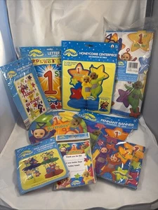 Vintage Teletubbies 1st Birthday Party Supplies Plates Napkins Decoration SEALED - Picture 1 of 9