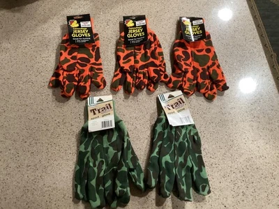 5 Pair Vintage Camo Gloves One Size NWT - Image 1 of 2