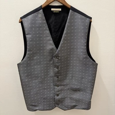 Carrot & Gibbs Silver Gray Pure Silk Formal Wedding Prom Vest XXL - Image 1 of 4