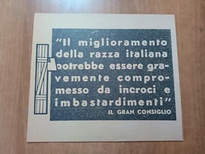 riproduzione manifesto GRAN CONSIGLIO FASCISMO PER MIGLIORAMENTO RAZZA ITALIANA - Foto 1 di 1