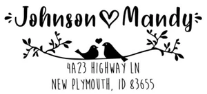 Custom Designer Love & Hearts Return Address Stamp, Wedding Stamp, 4913 Trodat - Picture 1 of 2