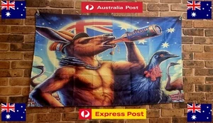 Australian Flag Kangaroo Wall Art VB Toohey's Anzac Day Lest We forget 150x90cm - Picture 1 of 13