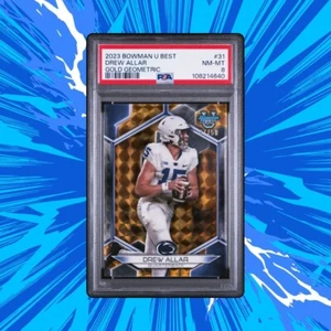 PSA 8 #/50 2023 Bowman University Best - Drew Allar Gold Geometric Rookie - Picture 1 of 1