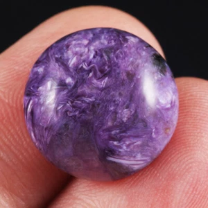 Cabujón redondo de piedra preciosa suelta de cristal charoita natural de Rusia de 15,6 quilates CAB 500 - Imagen 1 de 3
