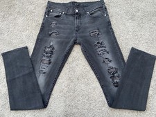 Alexander McQueen Mens Slim Fit Jeans Size 48  175/ 78A Italian Black Distressed