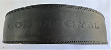 GOLDS GYM LEATHER BODY BUILDING FREE WEIGHT LIFTING BELT BLACK 46 WAIST 