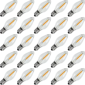 25Pack C7 LED Christmas Light Bulb, E12 Base Waterproof LED Bulbs for String Lig - Picture 1 of 12
