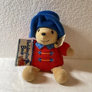 New TagEden Stuffed Plush Velour Baby Paddington Bear Soft Toy Small 7" Red Blue - Picture 1 of 8