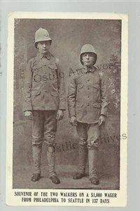 c1910 CROSS COUNTRY WALKER Walkers Travelers PHILADELPHIA to SEATTLE $1000 BET - Picture 1 of 2