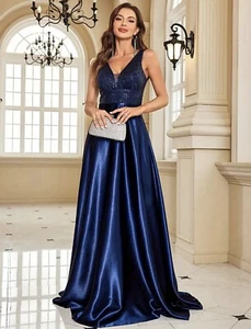 Sequin Ärmelloses Brautjungfernkleid, Abendkleid Gr L - Bild 1 von 7