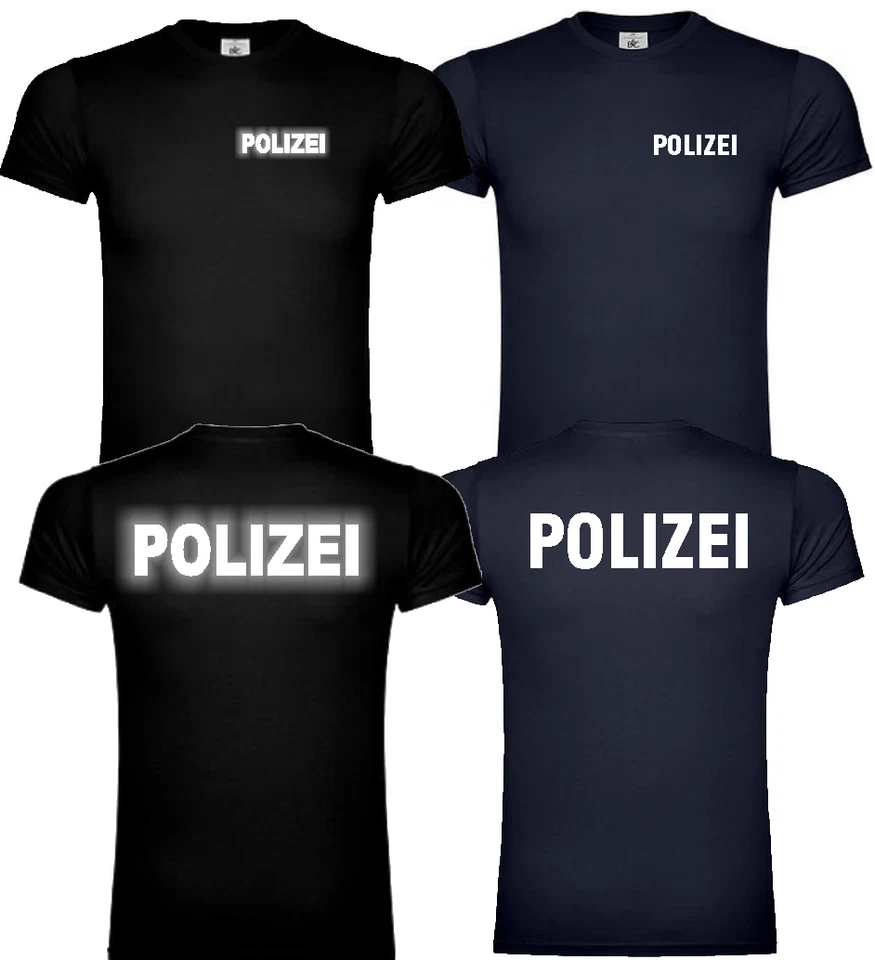 Polizei T-Shirt Shirt Tshirt Reflex Reflektierent Beamter Unisex Odnungsamt - Bild 1 von 1
