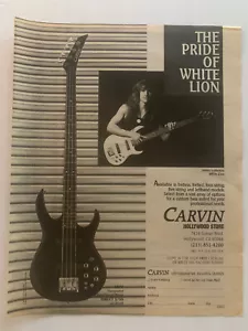 James Lomenzo White Lion 1988 Carvin Anzeige Vintage Magazin Poster Anzeige 10x13 - Bild 1 von 1
